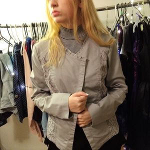 Grey Bomber-Style Jacket
